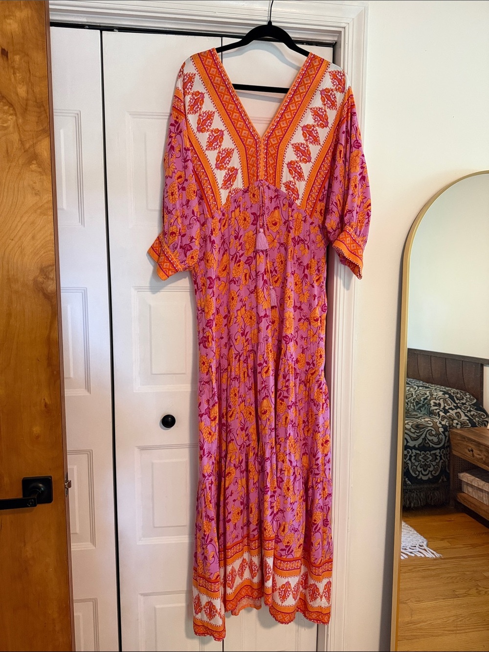 Aakaa V-Neck Floral Maxi Dress